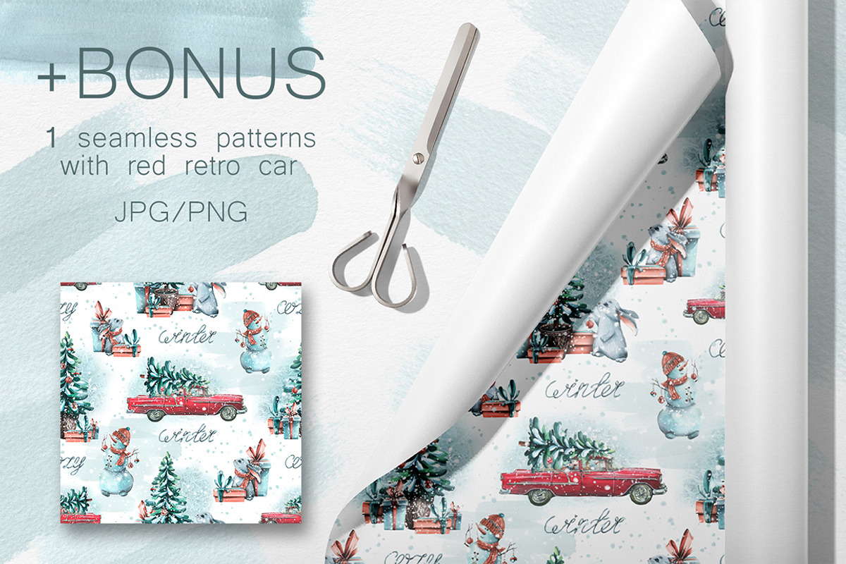 Cozy Winter Watercolor Frames, a Marketing Template by NATASHA CHU (Photo 5 of 5)