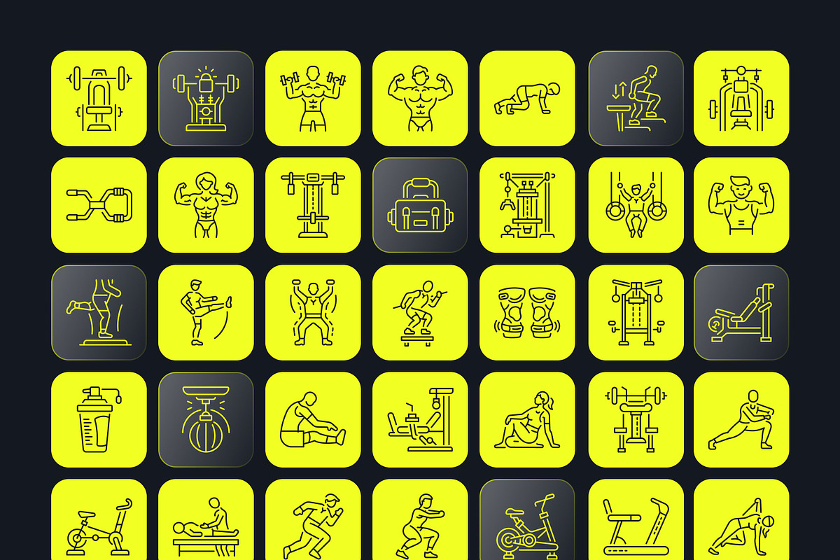 Workout and Gym Icon Set, an Outline Icon by Prosymbols (Photo 7 of 7)