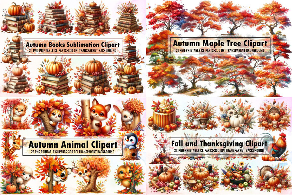 Autumn Clipart Huge Bundle, an Illustration by Sublimation Artist (Photo 11 of 12)