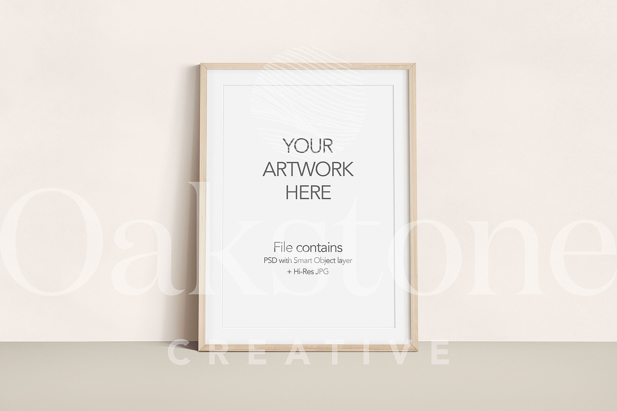 Portrait Wood Frame Leaning Mockup, a Household Mockup by OakstoneCreative (Photo 2 of 5)