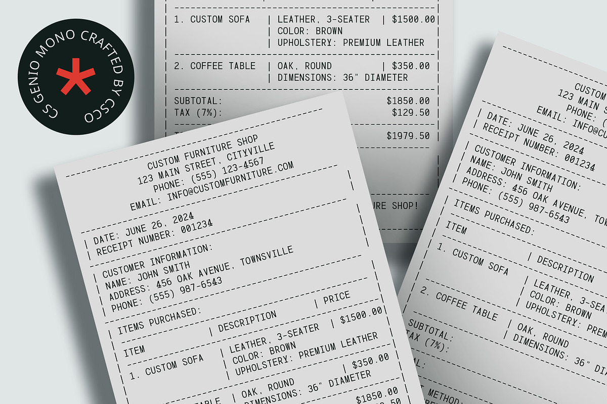 CS Genio Mono – Monospaced Typeface, a Sans Serif Font by Craft Supply Co. (Photo 7 of 8)