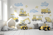 Construction Trucks watercolor set, a Transportation Illustration by Alisles (Thumbnail 14 of 16)