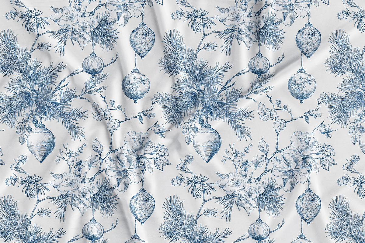 Christmas Toile Seamless Patterns, a Pattern Graphic by Olya Creative (Photo 16 of 21)