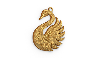 Swan Pendant -01 Printable Jewelry