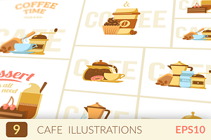 Cafe Or Coffee Shop Illustrations