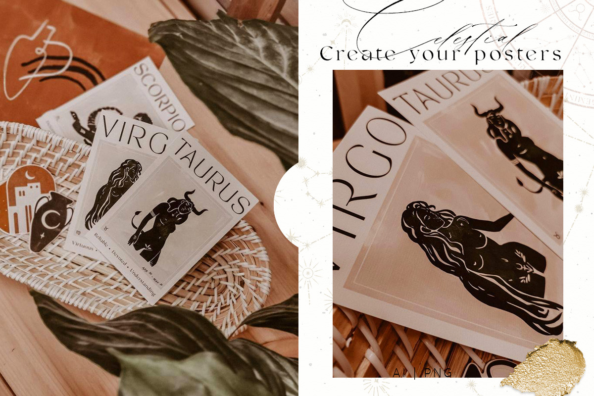 Zodiac Celestial Constellations Set, an Illustration by NassyArt (Photo 10 of 12)