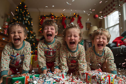 Happy Kids on Christmas Morning, a Holiday Photo by Andy Dean Photography