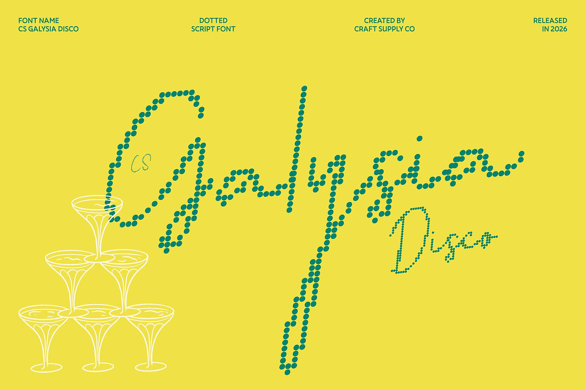 CS Galysia Disco, a Script Font by Craft Supply Co. (Photo 1 of 8)