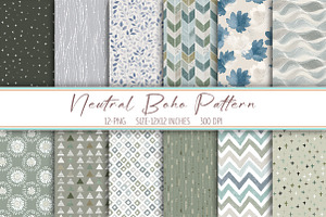 Neutral Boho Pattern, an Illustration by Libby Wishes