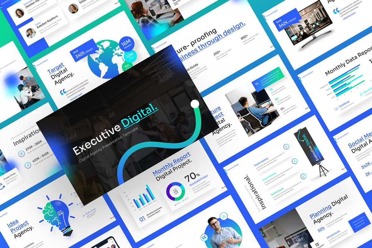 Executive Digital Keynote Template, a Presentation Template by Brandearth RRGraph (Photo 3 of 7)