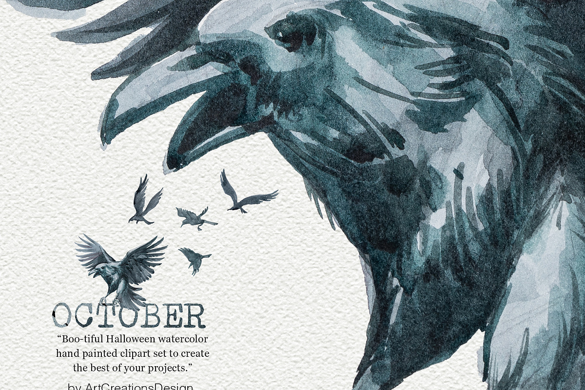 Watercolor October Clipart Set, an Illustration by ArtCreationsDesign (Photo 8 of 10)