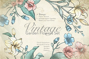 Vintage Garden Flowers