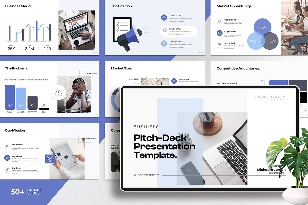 Business Pitch Deck Presentation, a Presentation Template by creathrivestudio (Photo 1 of 13)