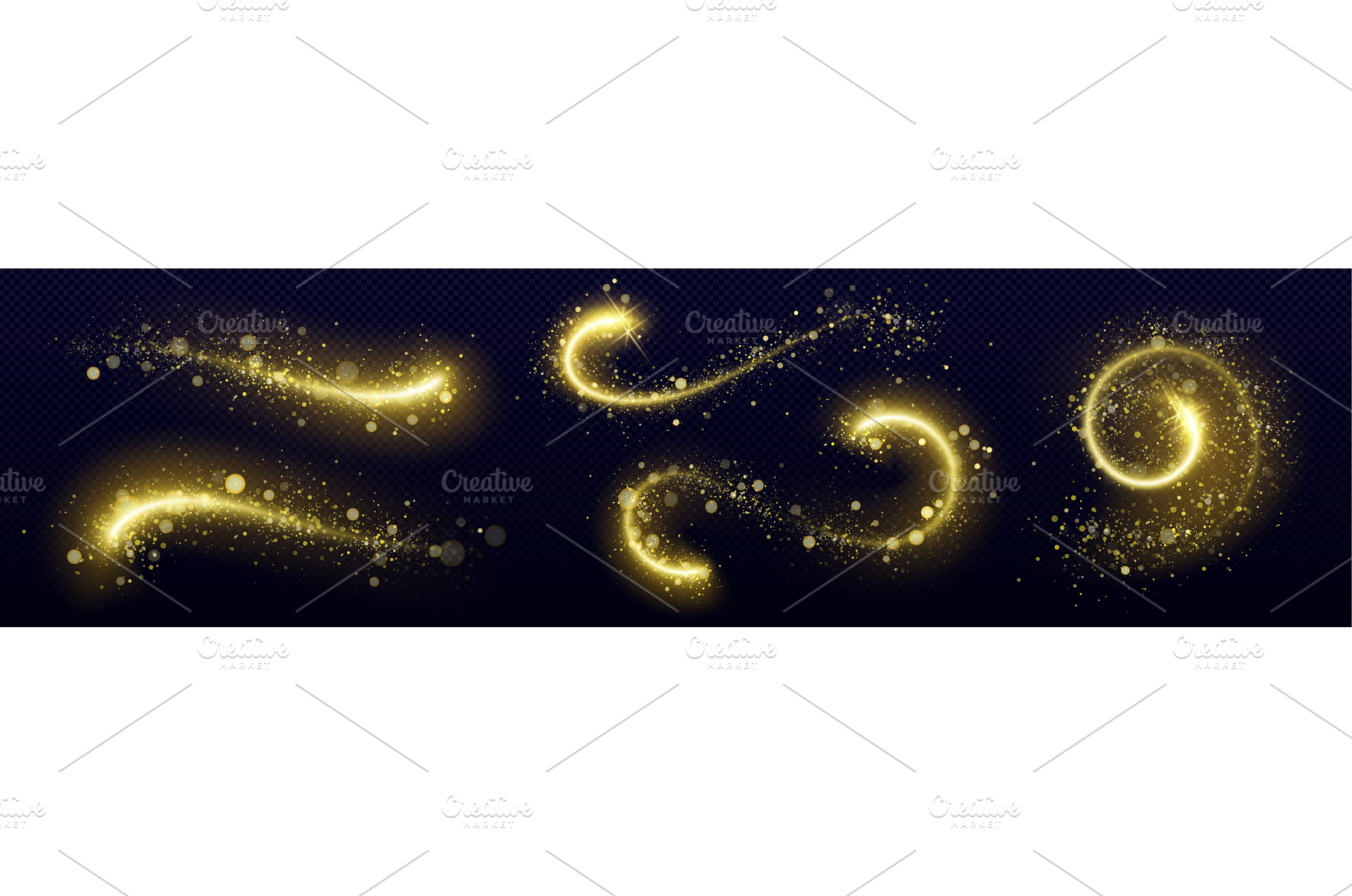 Magical golden glitter trail with, an Abstract Photo by art PVP - market