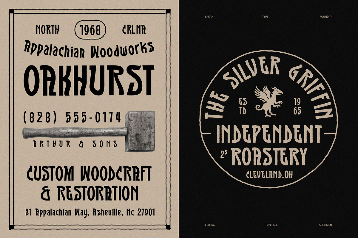 SFC Flosra - Folkcraft Display, a Slab Serif Font by Saera Type (Photo 7 of 12)
