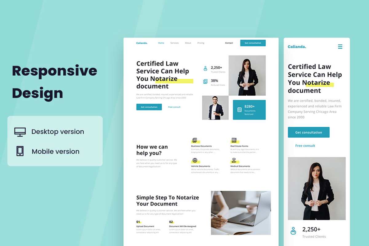 Notary Public Web Design, a Wireframe Template by INSPR STD (Photo 2 of 5)