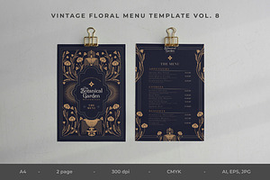 Vintage Floral Menu Vol.8, a Brochure Template by Bewalrus Studio