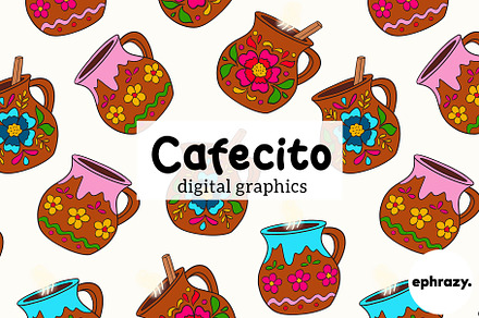 Mexican coffee cup graphics