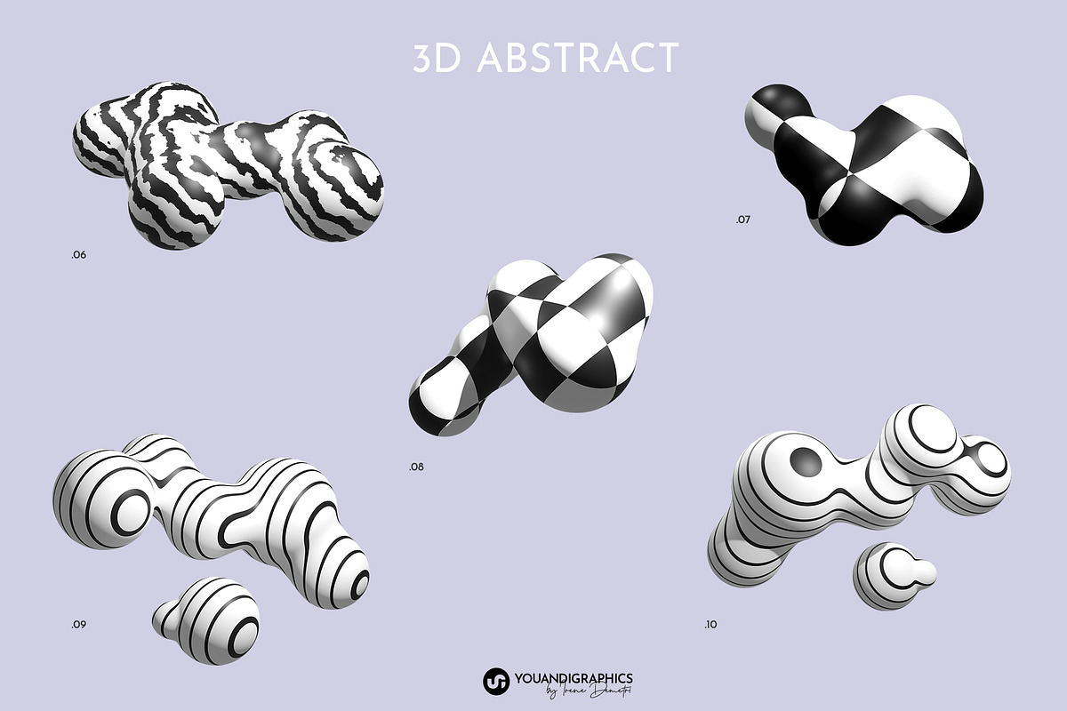 Puffy Abstract 3D Graphics Shapes, an Object Graphic by Youandigraphics (Photo 10 of 15)