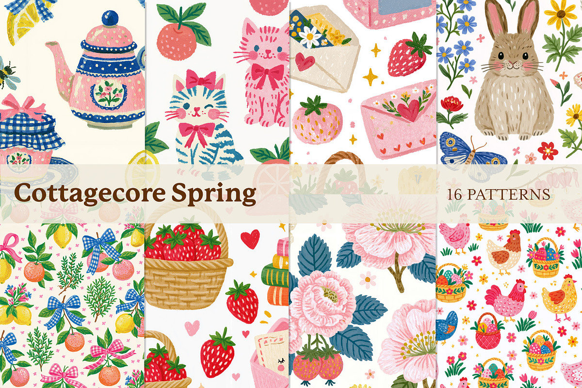 Cottagecore Spring Patterns, a Pattern Graphic by LuOtero (Photo 4 of 7)
