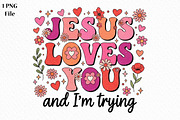 Jesus Loves You Retro Valentines Day, an Illustration by Canvas Craft (Thumbnail 1 of 6)