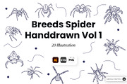Spider Breeds Hand Drawn, an Animal Illustration by SLAB! Design (Thumbnail 1 of 3)