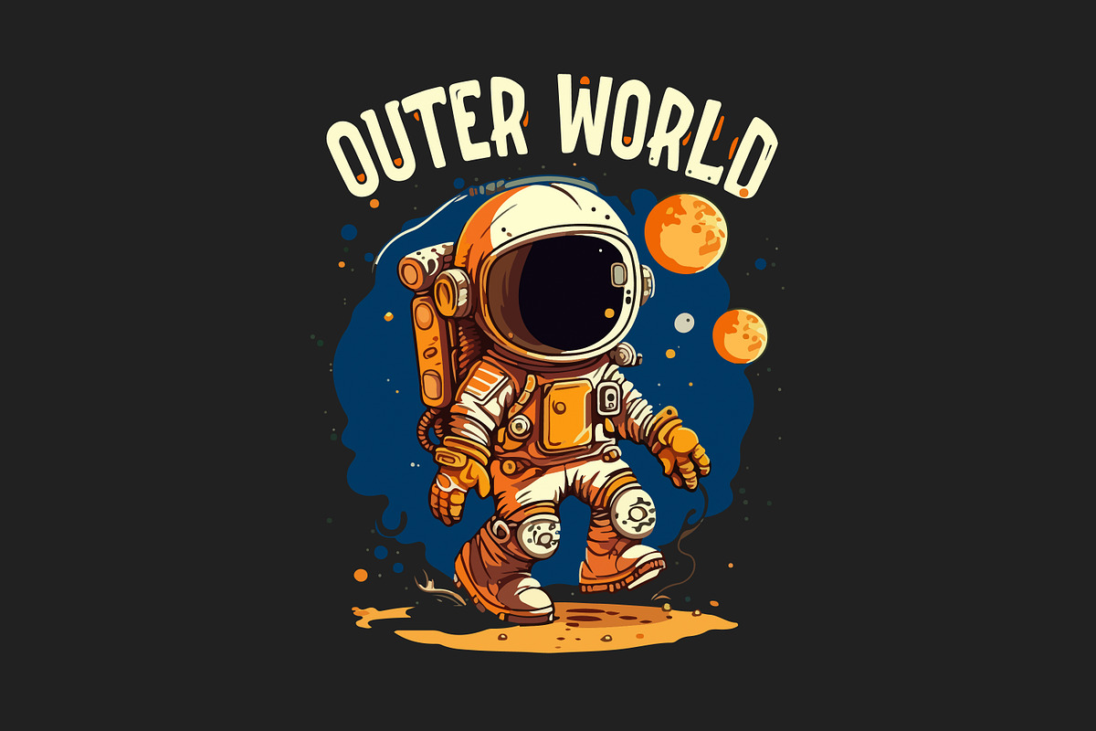 Astronaut t-shirt bundle. 20 vector, a Technology Illustration by Fractal fonts & graphics (Photo 2 of 21)