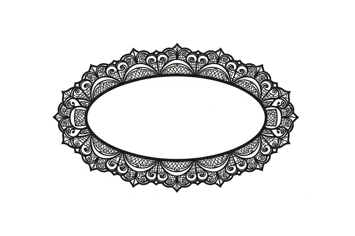 Vintage Lace Oval Frame Bundle, an Illustration by yasushie (Photo 12 of 30)