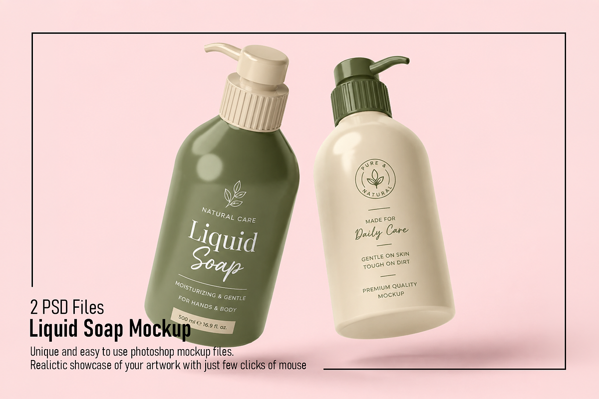 Liquid Soap Mockup, an Advertising Mockup by Custom.scene (Photo 1 of 3)