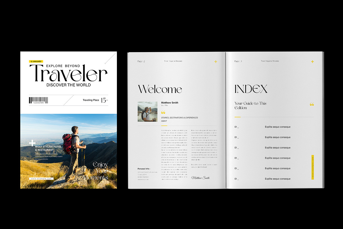 Travel Magazine Layout Template, a Magazine Template by Spark_Creative (Photo 4 of 10)