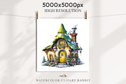 Christmas Santa House Winter Clipart, a Seasonal Illustration by Rabbit Heart (Thumbnail 8 of 10)