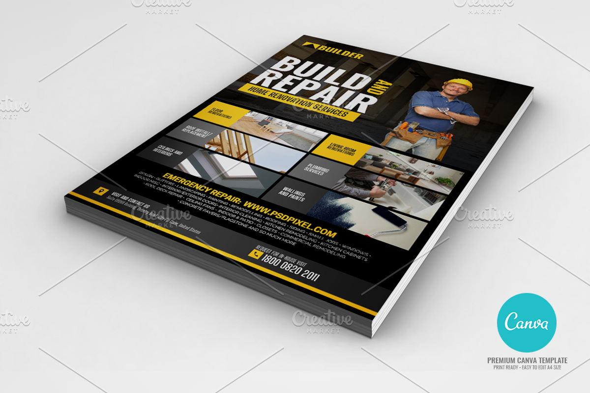 Construction and Renovation Services, a Flyer Template by PSDPixel (Photo 2 of 5)