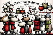 Whimsical Christmas Animals Clipart, an Illustration by Dream Creation (Thumbnail 1 of 8)