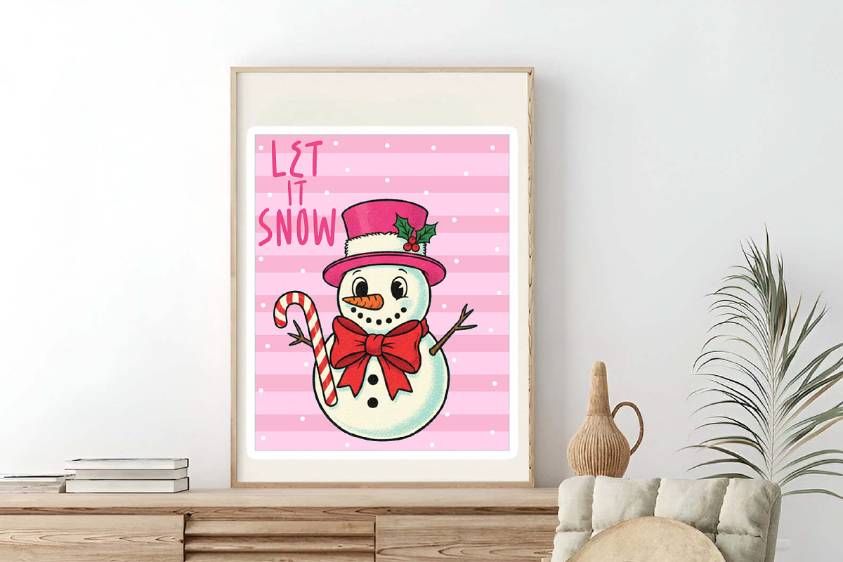 Christmas Wall Art Let It Snow Png, an Illustration by SinaCreation (Photo 2 of 7)