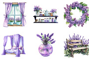 Watercolor Lilac Cottage Life Items, an Illustration by Designking (Thumbnail 3 of 5)
