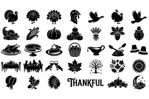 Thanksgiving Silhouette Bundle. SVG