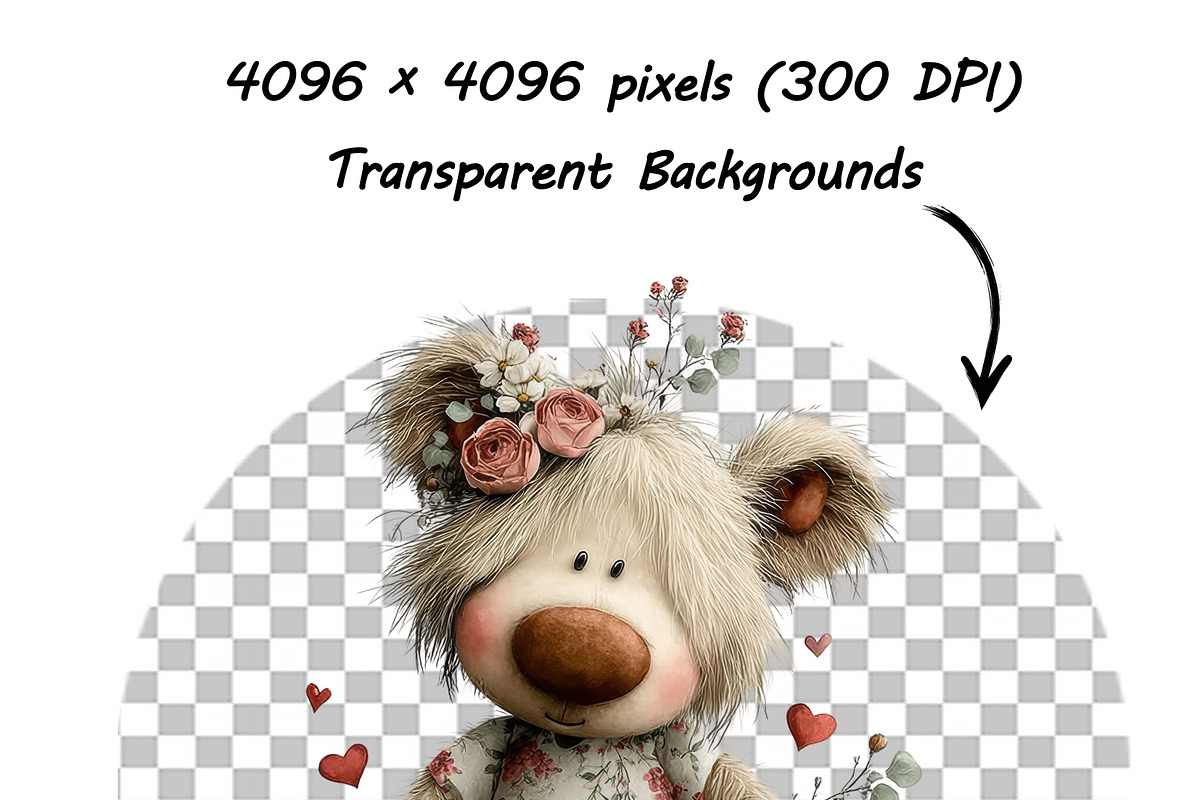 Whimsical Teddy Bear Birthday PNG, an Illustration by one-touch (Photo 8 of 18)
