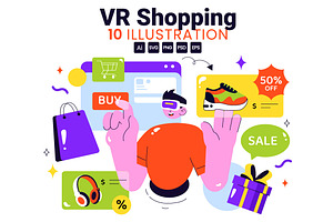 10 VR Shopping Illustration, a Technology Illustration by denayunebgt