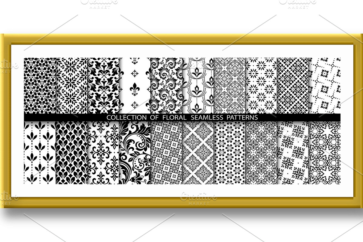Geometric floral set of seamless, a Background Graphic by RODINA (Photo 2 of 3)