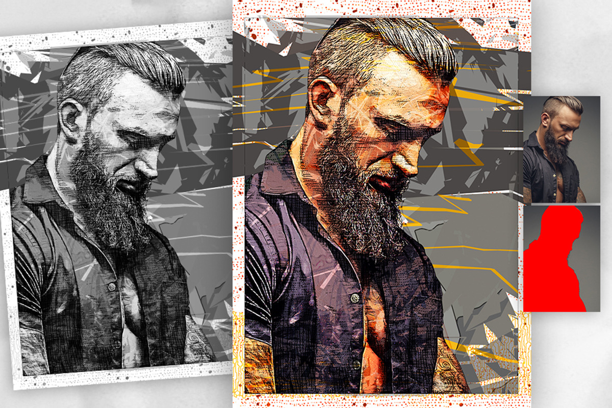 Modern Illustration Photoshop Action, an Action Add-On by GorynArt (Photo 2 of 21)