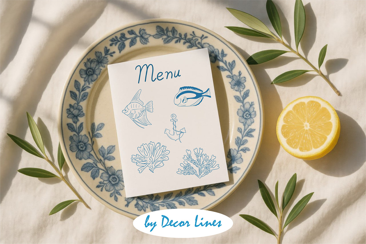 Coastal Vibe Doodles, an Object Illustration by Decor Lines (Photo 2 of 19)