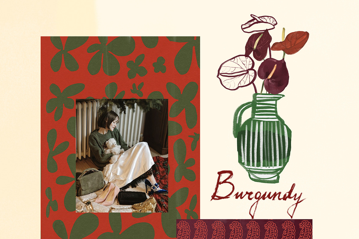 Burgundy Wedding Flower Illustration, a Decorative Illustration by whiteheartdesign (Photo 7 of 16)