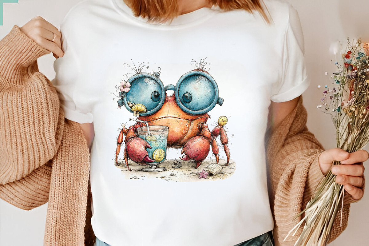 Whimsical Quirky Crab Clipart, an Animal Illustration by CreationArt (Photo 6 of 7)