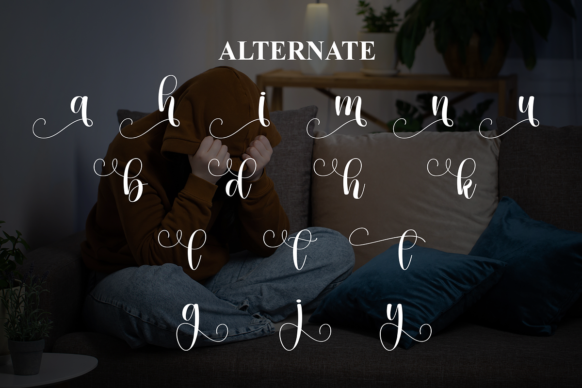 Sadnight | Script Font, a Handwritten Font by Scratchones (Photo 8 of 9)