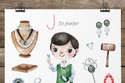Cute Alphabet Professions. Part 1, an Object Graphic by Kate_Rina (Thumbnail 15 of 21)