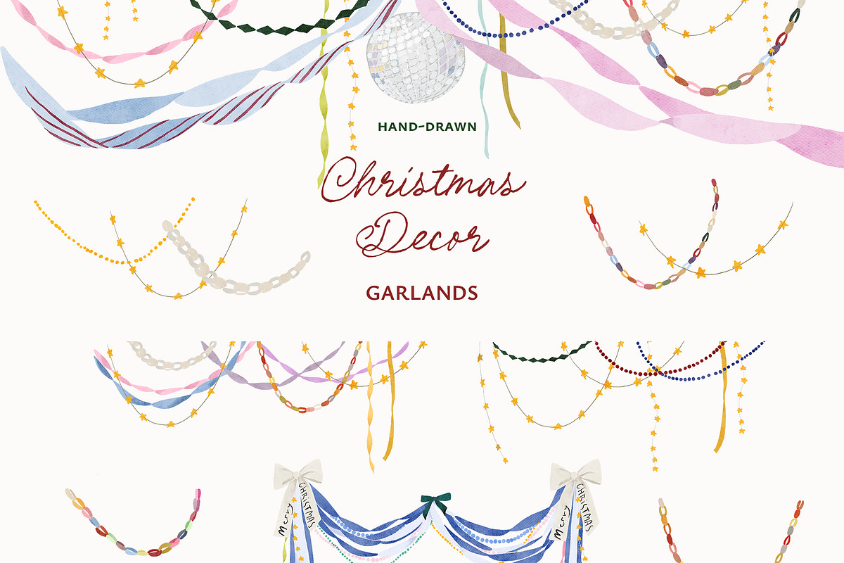 Hand-Painted Christmas Decor Garland, a Seasonal Illustration by Lana Elanor (Photo 6 of 11)