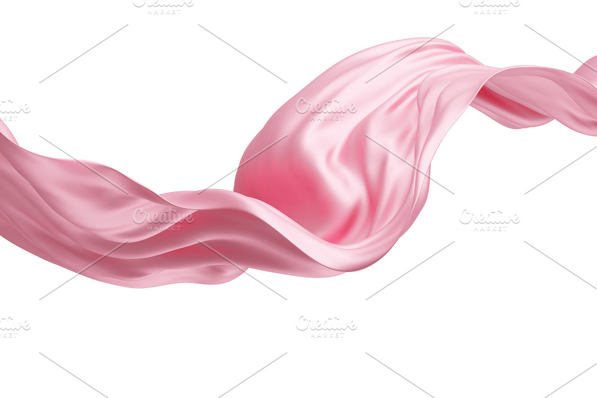 Pink fabric on white background, a Decorative Illustration by ArtBackground