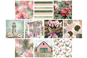 Watercolor Girly Spring Backgrounds, a Graphic by NadiaTheronArt (Thumbnail 2 of 4)