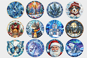 Winter Stained Glass Clipart, a Seasonal Illustration by Design Market (Thumbnail 4 of 5)