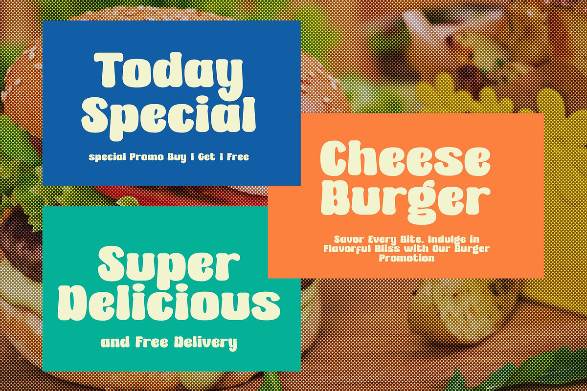 Flogie a Retro Display Font, a Sans Serif Font by Blankids Studio (Photo 9 of 12)